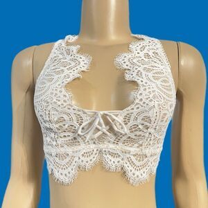 Victoria’s Secret Dream Angels scalloped lace bralette bra coconut white